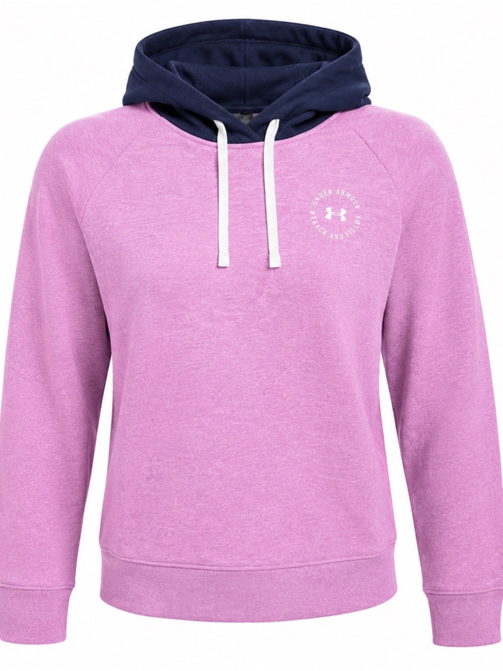 Under Armour Pink & Navy Pullover Hoodie Size Medium | Graphic Logo Sweatshirt